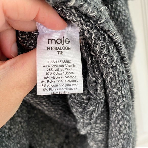 Maje Bodycon Thick Gray Sweater Dress EUC - Picture 5 of 7